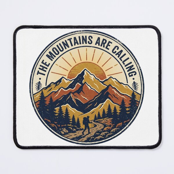 Item preview, The Mountains Are Calling Shirt | Vintage Hiking Mountain Sunset Graphic Tee designed and sold by DmaarGroup.