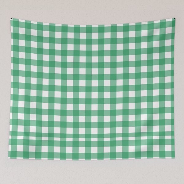Item preview, Green White Gingham Check Pattern Classic Cottagecore Plaid designed and sold by Zaya_art.