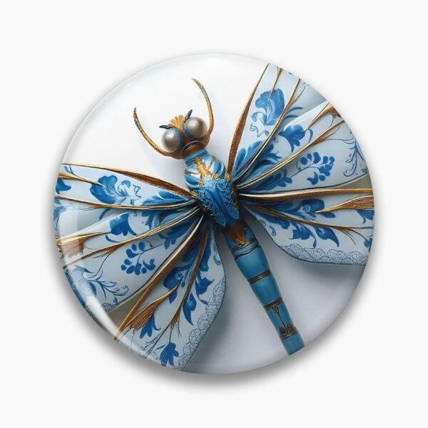 Item preview, White and blue Porcelain Dragonfly designed and sold by Selena-V.