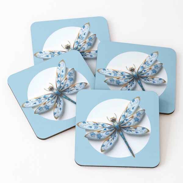 Item preview, White and blue Porcelain Dragonfly designed and sold by Selena-V.