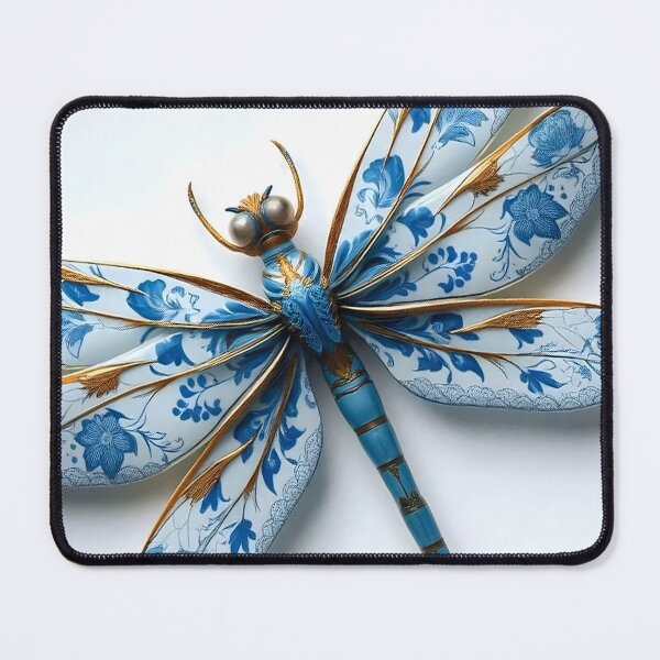 Item preview, White and blue Porcelain Dragonfly designed and sold by Selena-V.