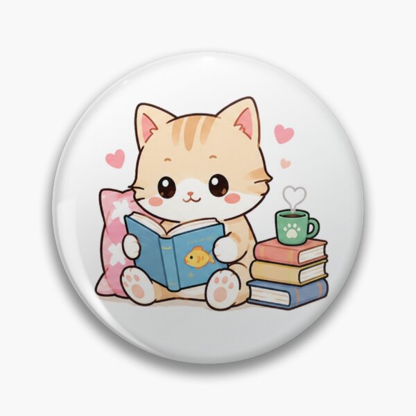 Item preview, Kawaii Cat and Books Cozy Reading Corner designed and sold by  Cat Lady.