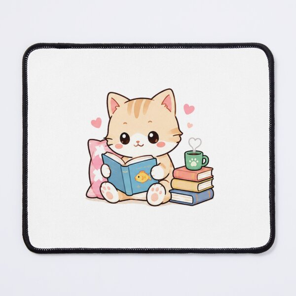 Item preview, Kawaii Cat and Books Cozy Reading Corner designed and sold by Cat Lady.