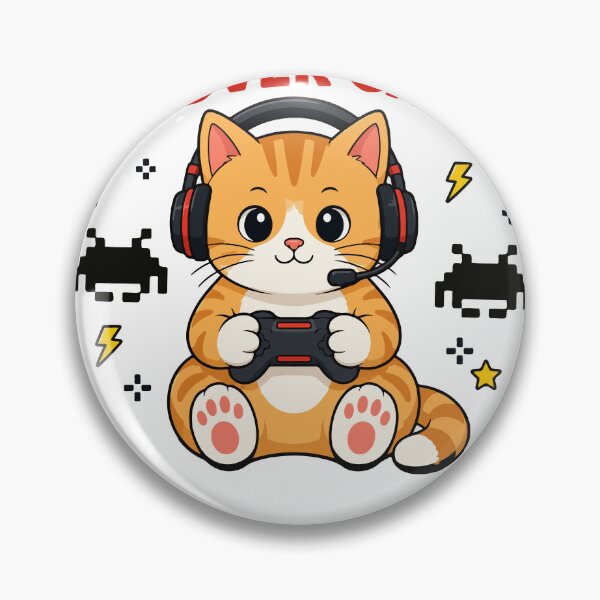 Item preview, Game Lover Cat Cute Gamer Cat Gaming Cat Illustration designed and sold by banglalook.