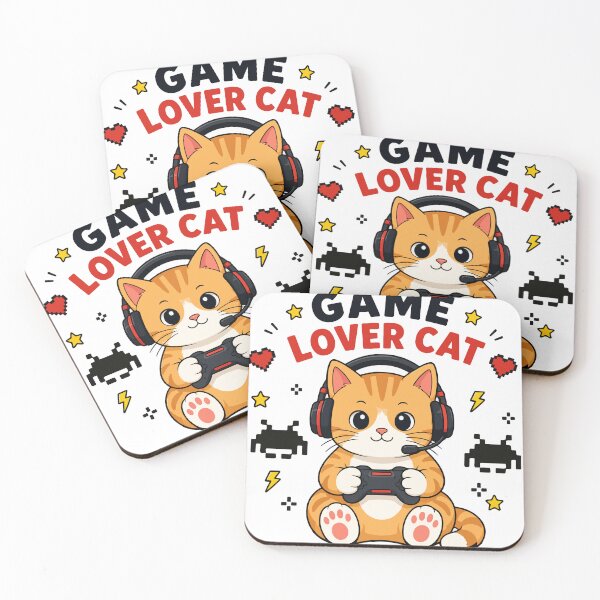 Item preview, Game Lover Cat Cute Gamer Cat Gaming Cat Illustration designed and sold by banglalook.