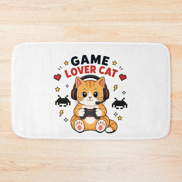 Item preview, Game Lover Cat Cute Gamer Cat Gaming Cat Illustration designed and sold by banglalook.