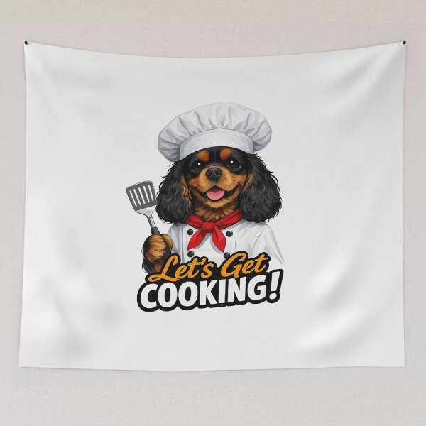 Item preview, Lets Get Cooking Black and Tan Cavalier designed and sold by SpottyRainbow.