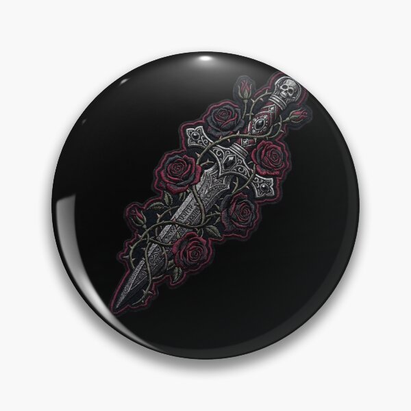 Item preview, Gothic Dagger with Skull and Roses, Embroidered Style designed and sold by David Mateo ArtWorks.