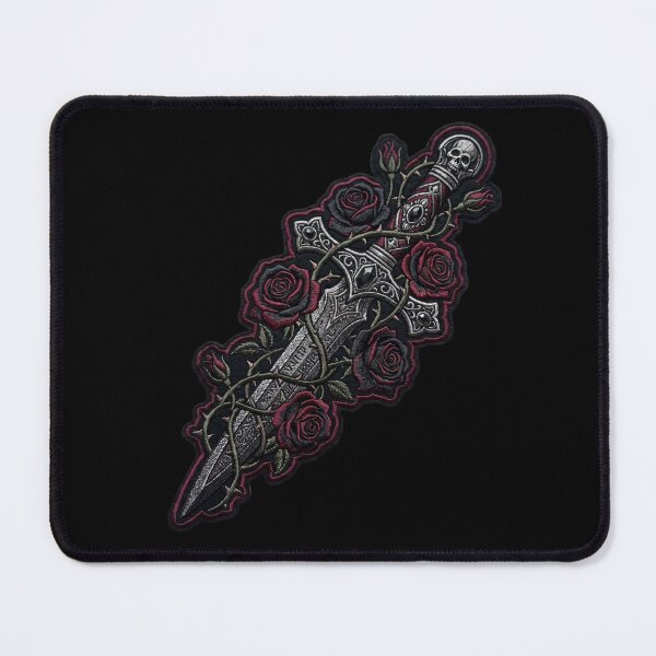 Item preview, Gothic Dagger with Skull and Roses, Embroidered Style designed and sold by David Mateo ArtWorks.