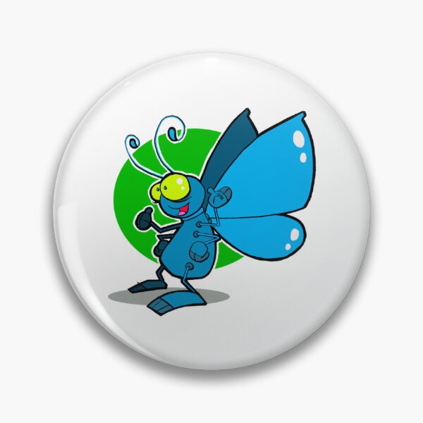 Item preview, Funny Cartoon Butterfly Quirky Blue Insect Art designed and sold by Richcameroart.