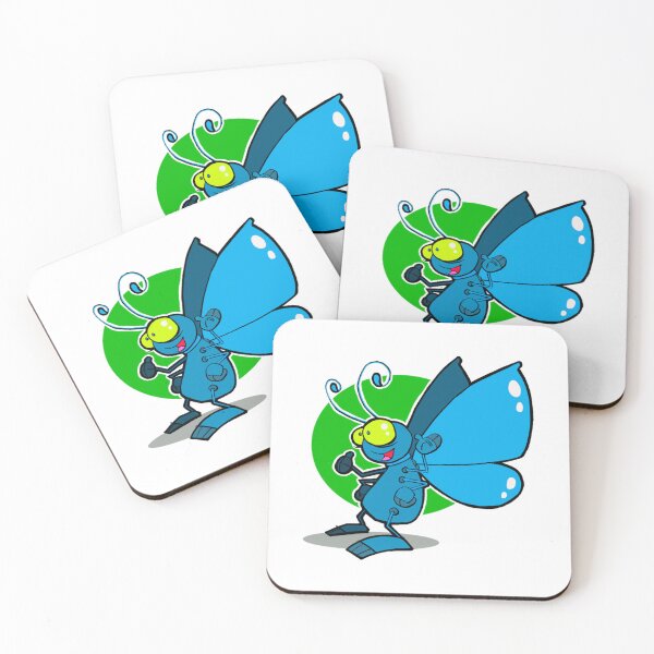 Item preview, Funny Cartoon Butterfly Quirky Blue Insect Art designed and sold by Richcameroart.