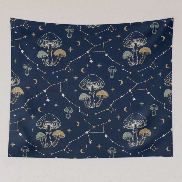 Item preview, Midnight Mushroom Constellation Forest Pattern designed and sold by StickyGuys.