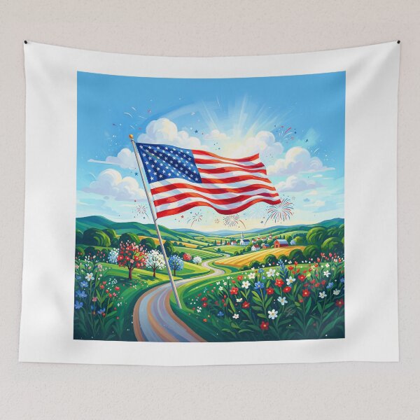 Artikelvorschau, Happy Birthday America 250th Anniversary entworfen und verkauft von Home Decor Art.