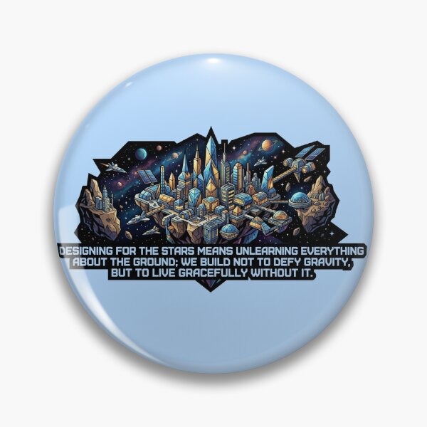 Item preview, Designing For The Stars - Futuristic Space City Quote Sticker designed and sold by Scro-Ciob-Shop.