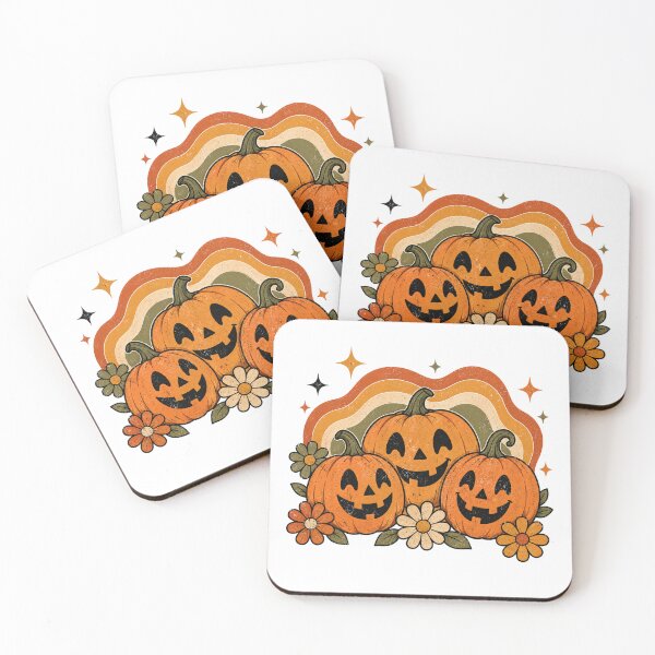 Item preview, Retro Halloween pumpkins with floral accents designed and sold by Side Quest Co..