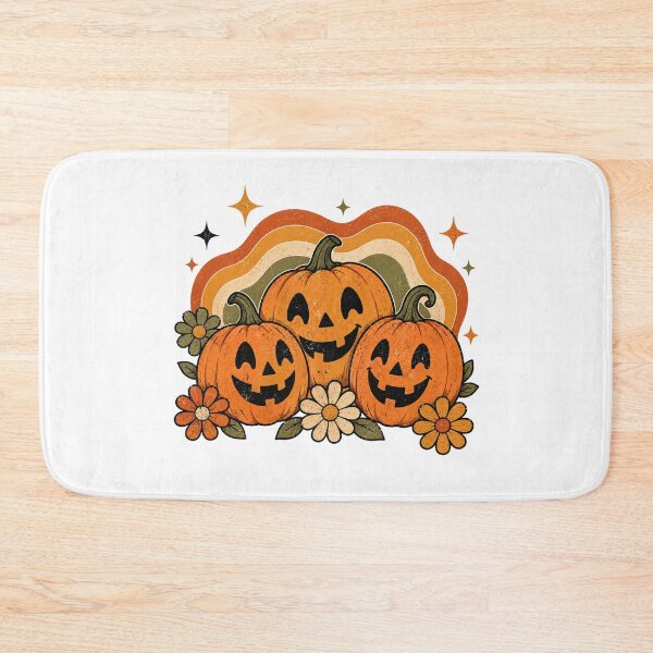 Item preview, Retro Halloween pumpkins with floral accents designed and sold by Side Quest Co..