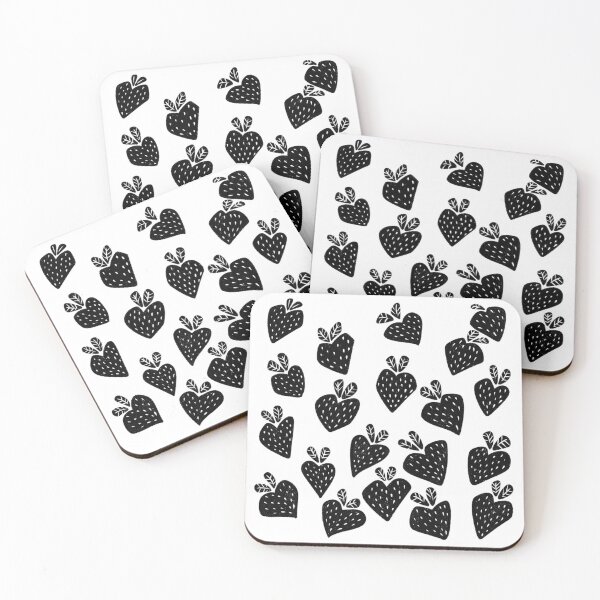 Item preview, Black and White Strawberry Pattern designed and sold by Milovidova.
