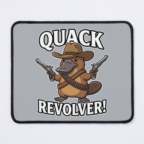 Item preview, Quack Revolver Funny Platypus Cowboy outlaw designed and sold by Amir Faysal.