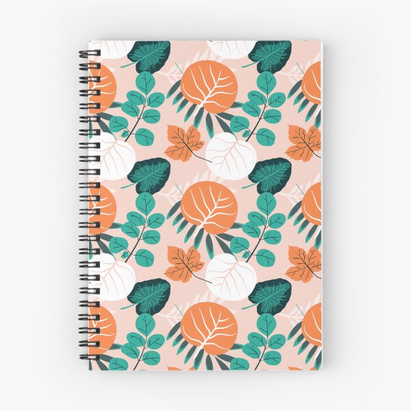 Item preview, Botanical Leaf Pattern Orange Teal Autumn Nature designed and sold by Zaya_art.
