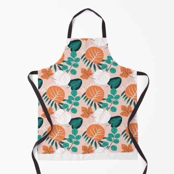 Item preview, Botanical Leaf Pattern Orange Teal Autumn Nature designed and sold by Zaya_art.
