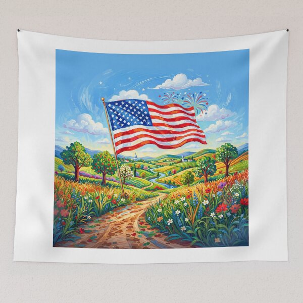 Artikelvorschau, Happy Birthday America 250th Anniversary entworfen und verkauft von Home Decor Art.