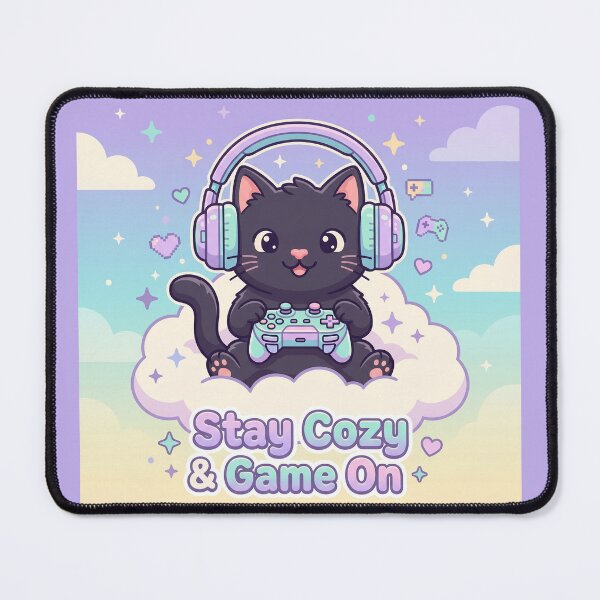 Item preview, Stay Cozy & Game On Shirt | Cute Gaming Cat Pastel Gamer Graphic Tee designed and sold by DmaarGroup.