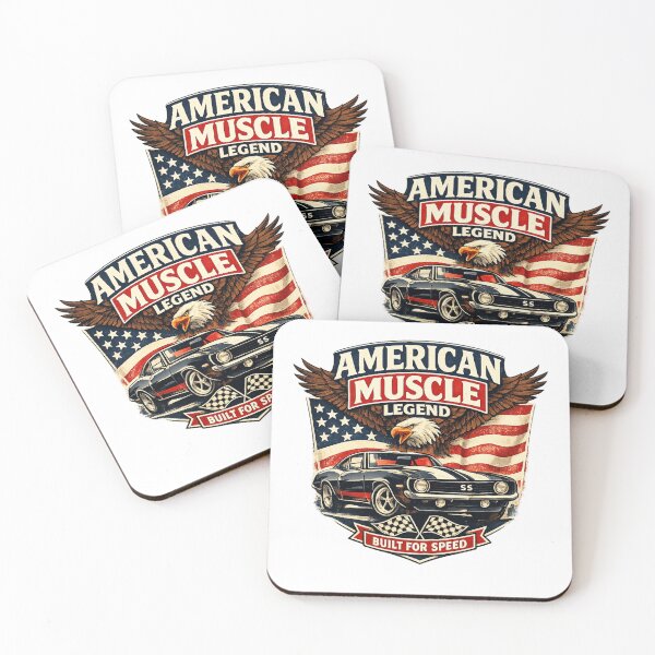 Item preview, AmericanMuscleLegendShieldEdition–RetroClassicCarBadgeDesign designed and sold by Ivory Code.