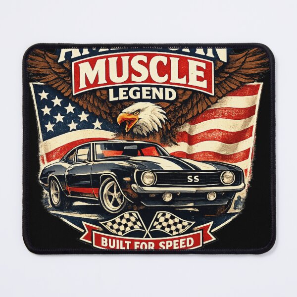 Item preview, AmericanMuscleLegendShieldEdition–RetroClassicCarBadgeDesign designed and sold by Ivory Code.