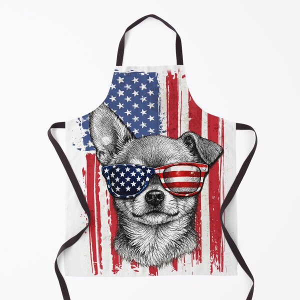 Item preview, Patriotic Chihuahua American Flag Vintage USA Dog Art | 4th of July & America 250th Gift designed and sold by Youngkev-arts.