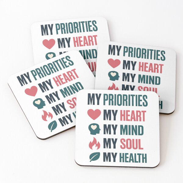 Item preview, My Priorities My Heart My Mind My Soul My Health Motivational Design designed and sold by TeeTimeTreasure.