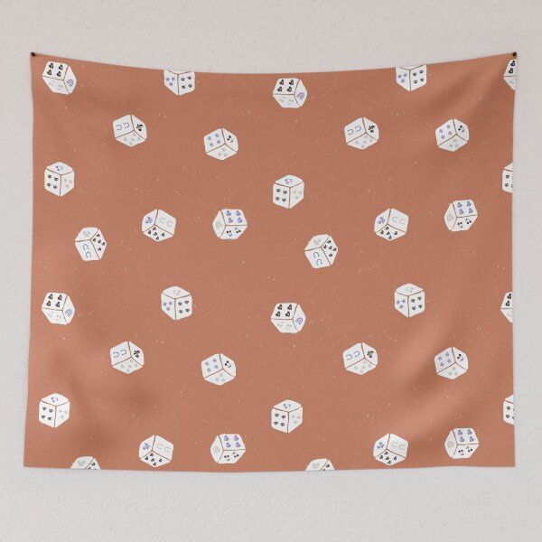 Item preview, Lucky Charm Game Dice Toss Retro Coquette Western Preppy Girl Bedrooms Terracotta designed and sold by RenattaZare.