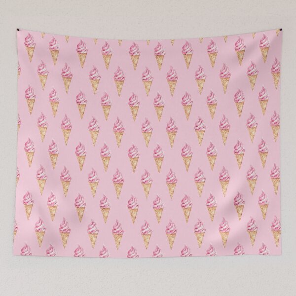Item preview, Pink Ice Cream Cone Summer Pattern designed and sold by Canvas-Whispers.