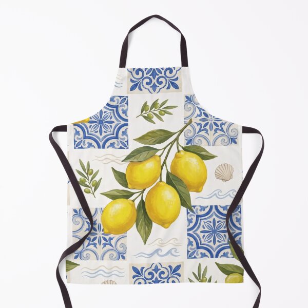 Item preview, Coastal Lemon Market Mediterranean Pattern designed and sold by StickyGuys.