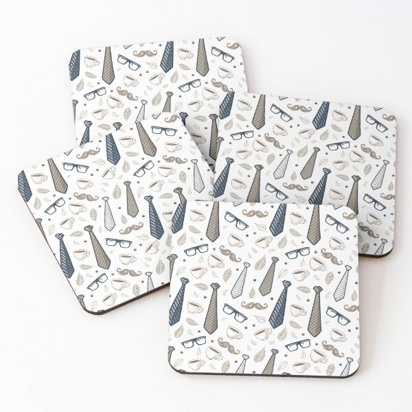 Item preview, Hipster Necktie Mustache Father's Day Pattern designed and sold by Canvas-Whispers.