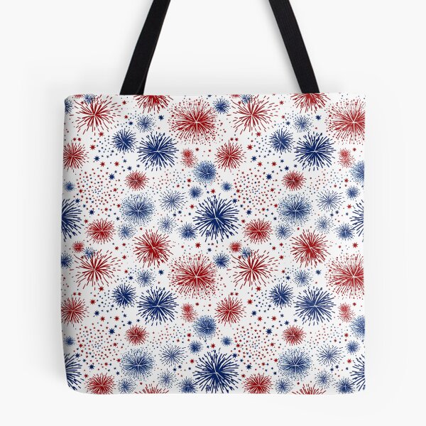 Item preview, Patriotic Fireworks Red White Blue Pattern designed and sold by Canvas-Whispers.