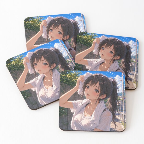 Item preview, Original Anime Sweating Girl | Summer Heat Aesthetic Illustration designed and sold by Sticleg.