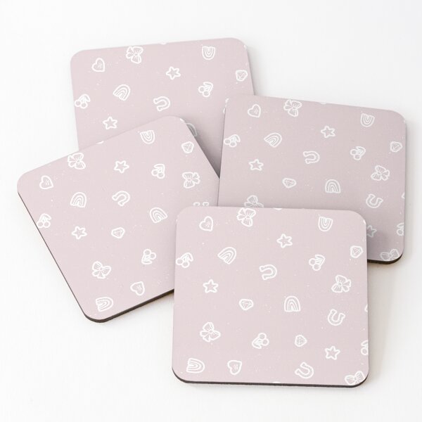 Item preview, Lucky Girl Symbol Doodles Retro Charmcore for Coquette Teen Bedrooms Blush designed and sold by RenattaZare.