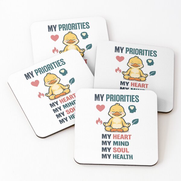 Item preview, My Priorities My Heart My Mind My Soul My Health Meditating Duck Design designed and sold by TeeTimeTreasure.