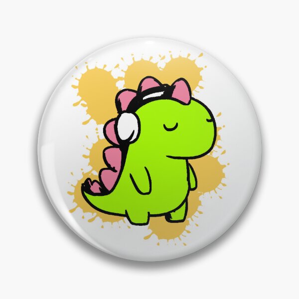 Item preview, Kawaii Dinosaur with Headphones Chill Dino Music designed and sold by AstronautMerch.