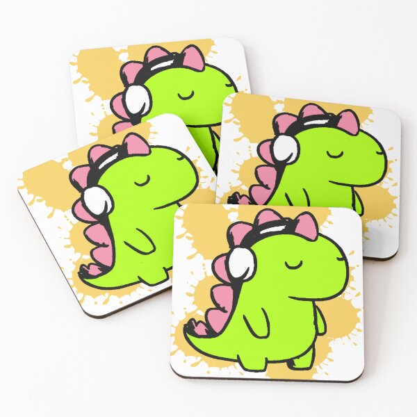 Item preview, Kawaii Dinosaur with Headphones Chill Dino Music designed and sold by AstronautMerch.