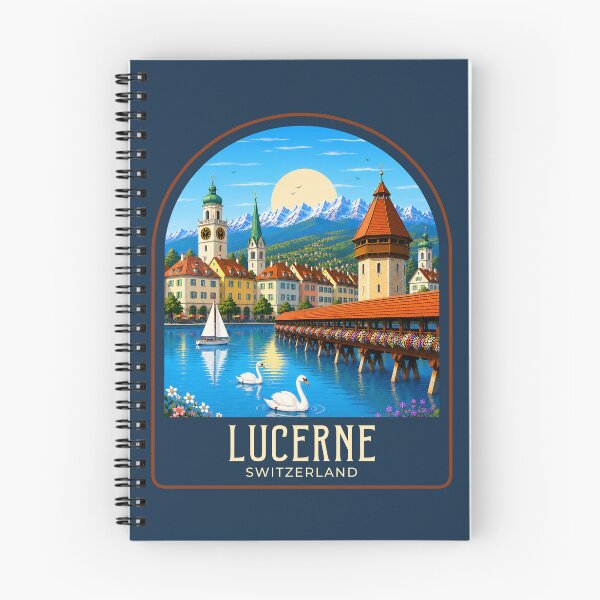 Item preview, Lucerne Vintage Travel Illustration designed and sold by HomeLivingCo.
