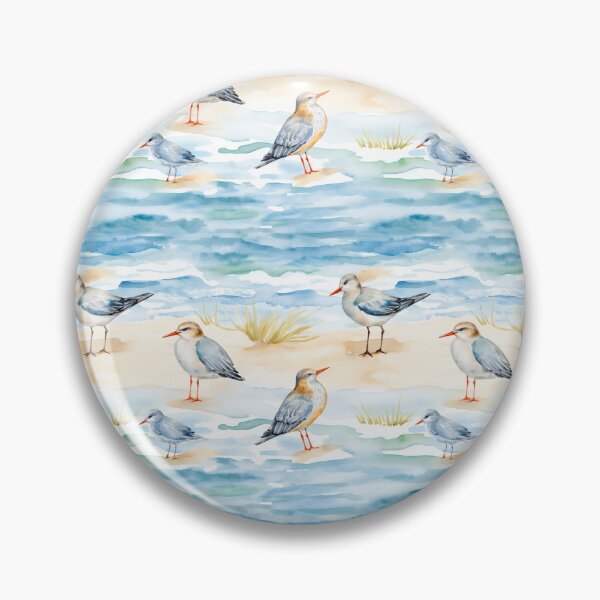 Item preview, Watercolor Shorebirds Beach Sandpiper Pattern designed and sold by Canvas-Whispers.