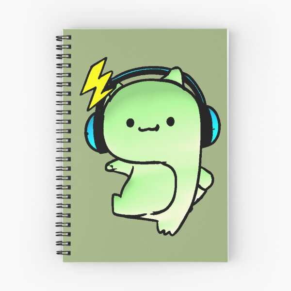 Item preview, Kawaii Monster with Electro Green Lightning Headphones designed and sold by AstronautMerch.