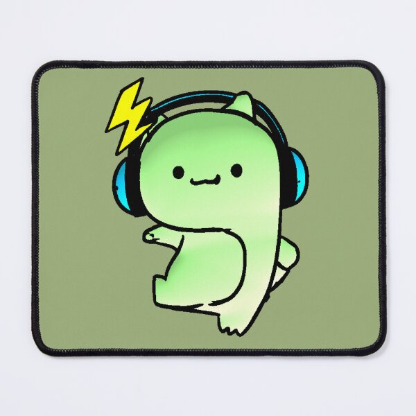 Item preview, Kawaii Monster with Electro Green Lightning Headphones designed and sold by AstronautMerch.