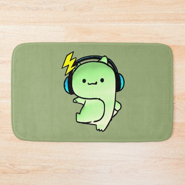 Item preview, Kawaii Monster with Electro Green Lightning Headphones designed and sold by AstronautMerch.