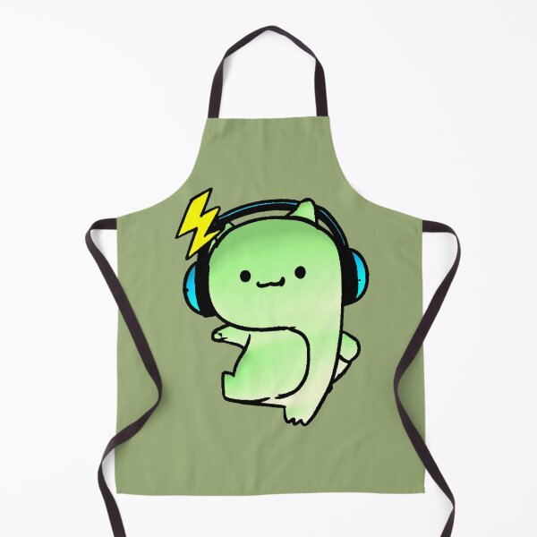 Item preview, Kawaii Monster with Electro Green Lightning Headphones designed and sold by AstronautMerch.