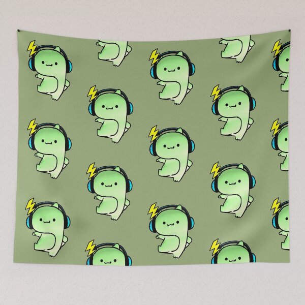 Item preview, Kawaii Monster with Electro Green Lightning Headphones designed and sold by AstronautMerch.