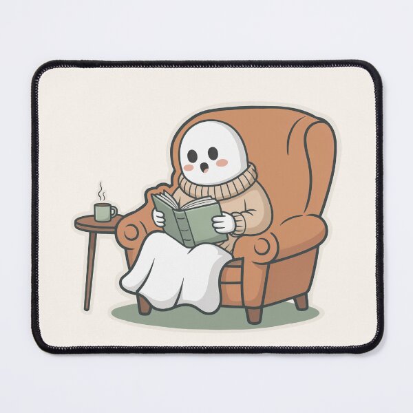 Item preview, Cozy Ghost Reading Club Sticker designed and sold by TrendMorphic.
