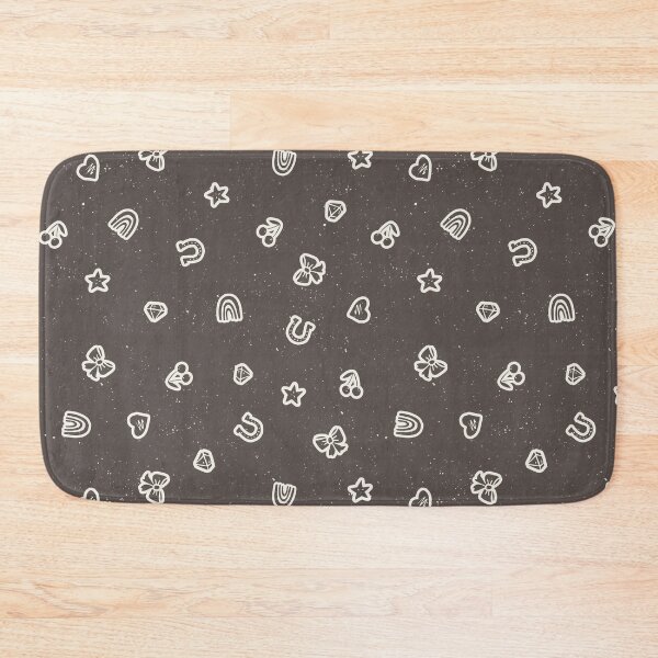 Item preview, Lucky Girl Symbol Doodles Retro Charmcore for Coquette Teen Bedrooms Charcoal designed and sold by RenattaZare.
