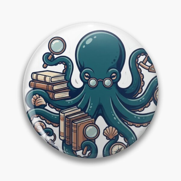 Item preview, Octopus Reading Club Curious Coastal Scholar designed and sold by StickyGuys.